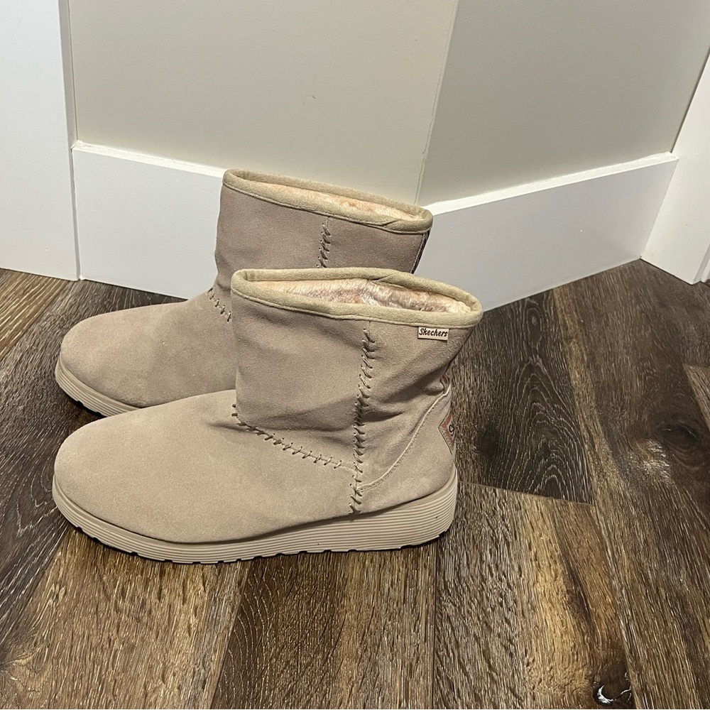 Skechers Beige Suede Boots - Picture 5 of 9